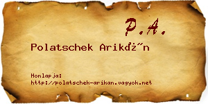 Polatschek Arikán névjegykártya